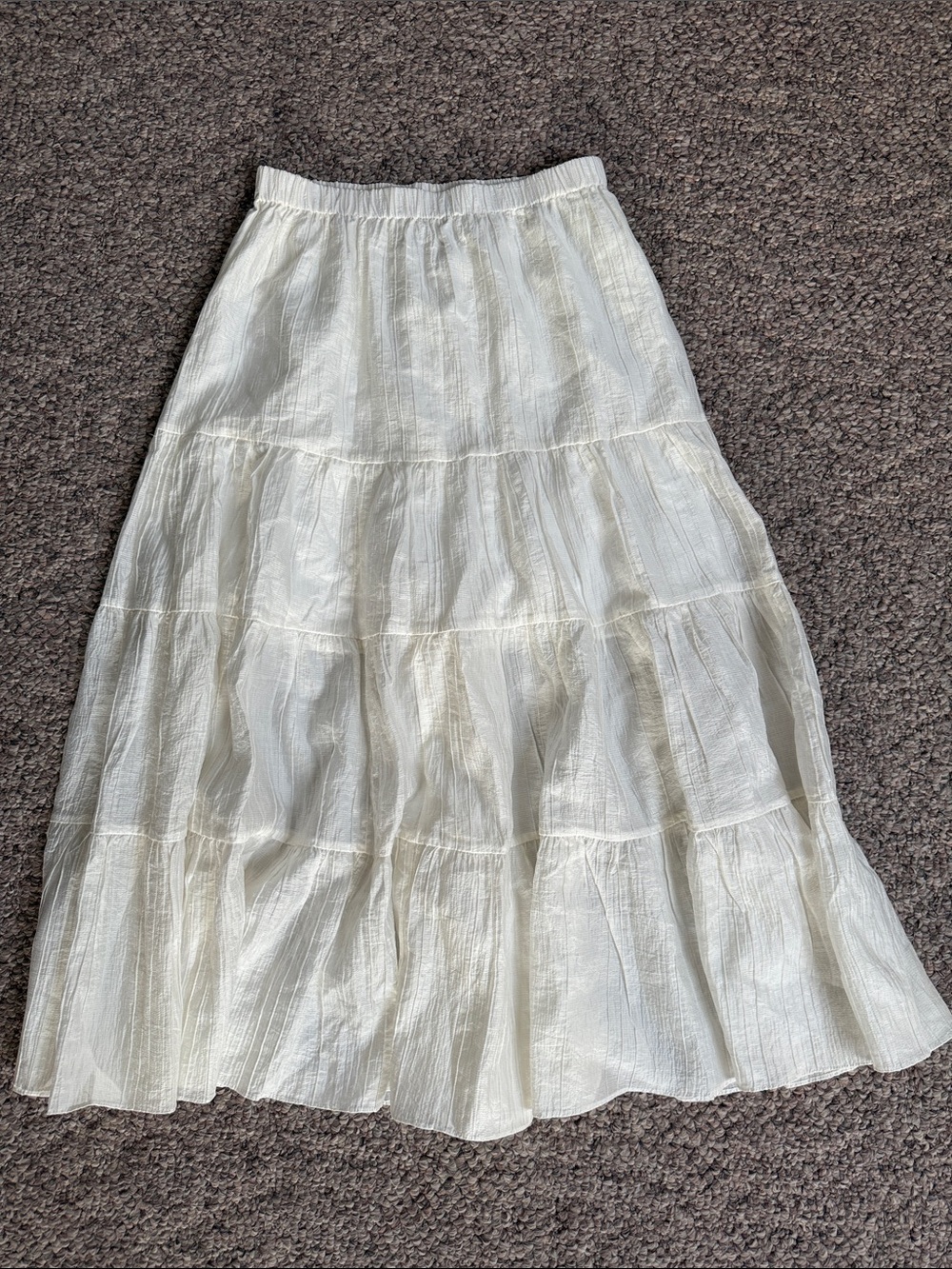 BCBG White Tiered Maxi Skirt